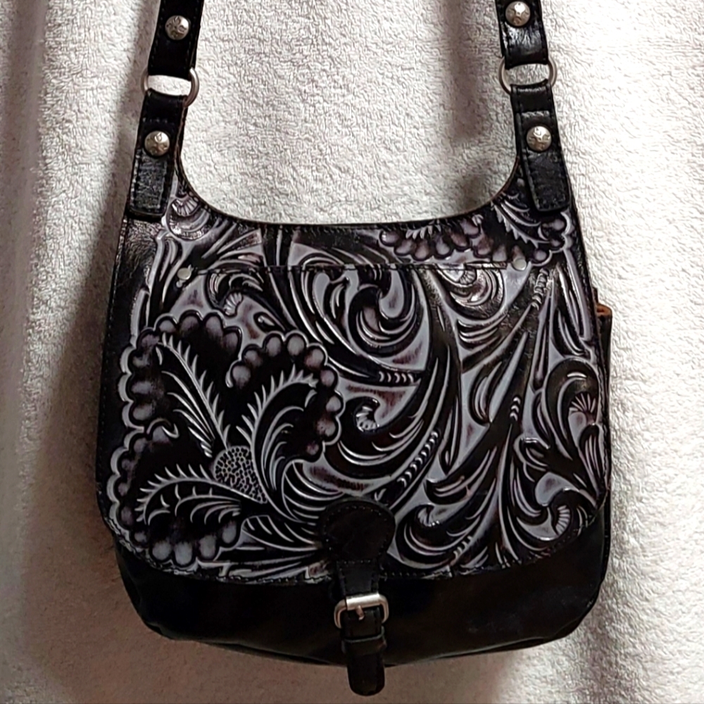 Patricia Nash Tuscan Tooled London Saddle Bag